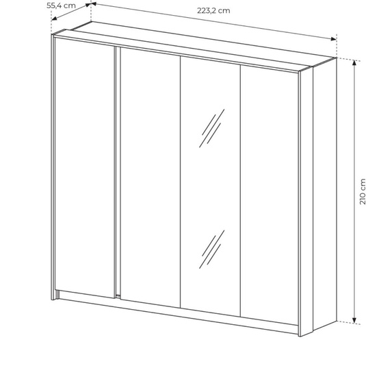 Kleiderschrank Geräumiger für Schlafzimmer NINA Beige