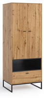 Kleiderschrank mit schubladen schmal MIO Eiche artisan