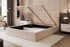 Polterbett in Samt Bezug Beige 180x200
