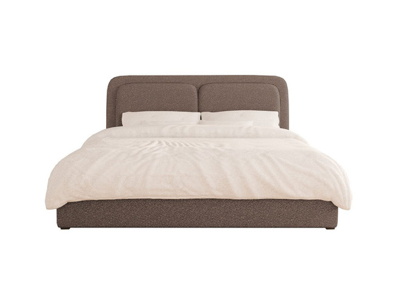 Modernes Braun Polsterbett mit Holzrahmen 200x200 LEA