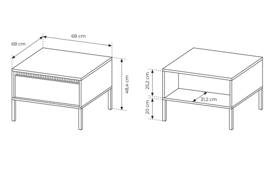 Couchtisch mit Schublade JULO Beige