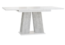 Ausziehbare Esstische SANA Weiß Hochglanz+Stone