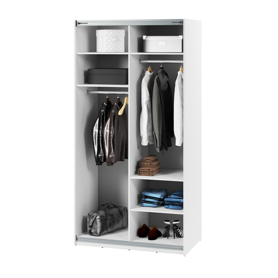 Schwebetürenschrank LAVIAS mit Spiegel Weiß