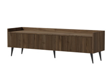 TV-Schrank mit geriffelte Fronten MODE Nussbaum