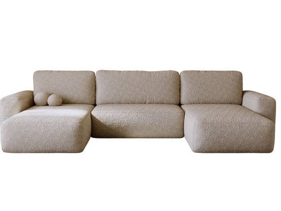 Beige Bouclé Sofa U-Form TEDIS