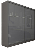 Schwebetürenschrank CINZIA mit Lacobel Glas Graphit
