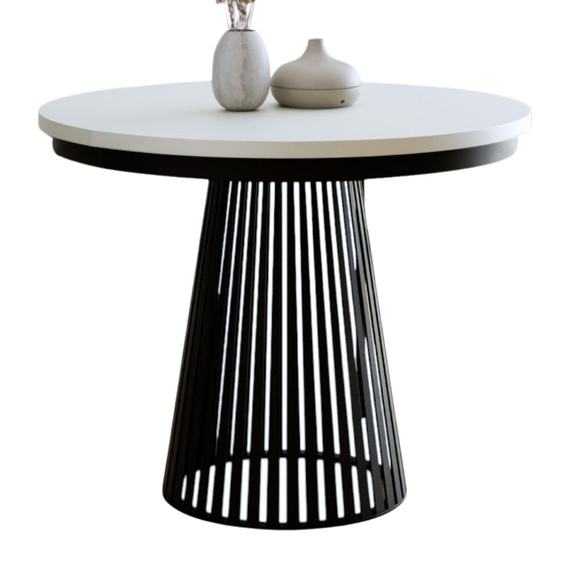 Esstisch Rund Modern Design DAST Weiß/Schwarz