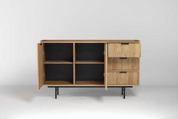 Holzkommode Japandi Vintage Eiche hikora COLGO