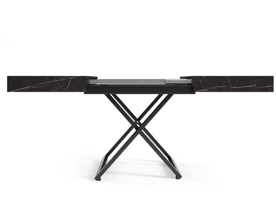Couchtish Ausziehbar Schwarz Marmor