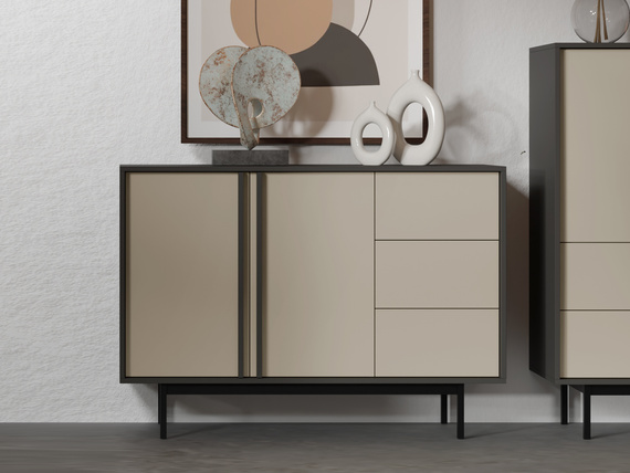 Elegant Design Kommode Beige/Anthrazit MALTS
