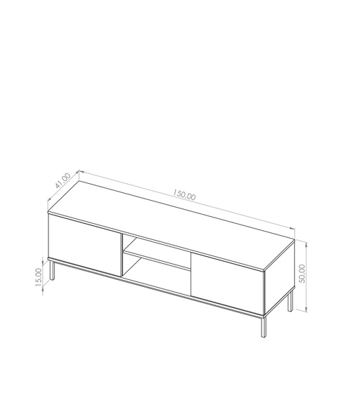 TV-Schrank klassisch Weiß 150 cm breit MENS