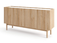 Kommode aus Holz POP Eiche Riviera Gold / Marmor Bianco