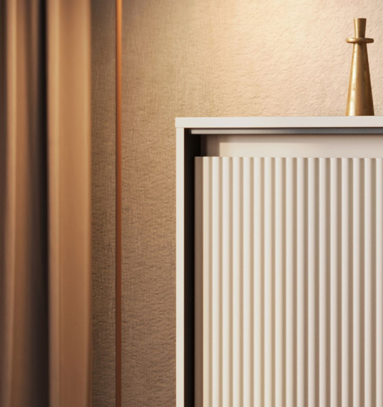 Kommode modern mit gerifflete Front für Wohnzimmer FLORE