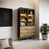 Vitrine mit lamellen und LED-Beleuchtung LUKS