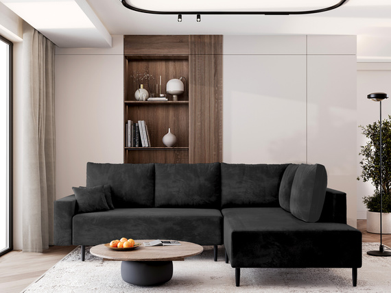 Ecksofa Bonell bequem für Wohnzimmer Graphit 257cm BLAIR