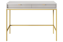 Schminktisch mit 2 Schubladen NANCY Grau/Gold