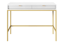 Schminktisch mit 2 Schubladen NANCY Weiß/Gold