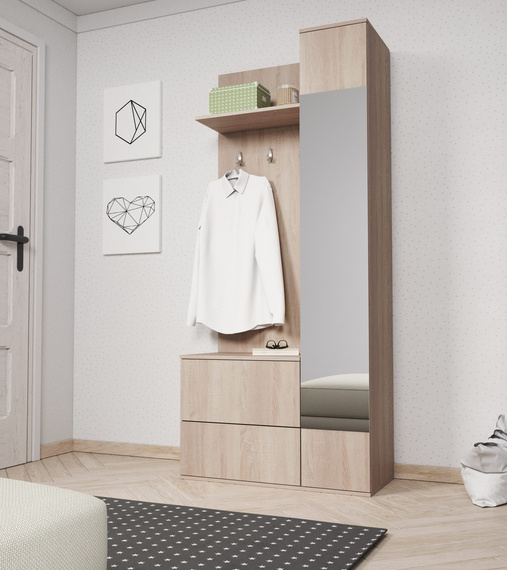 Garderoben-Set mit Kleiderbügel und Schuhregal CLAUS Sonoma