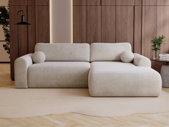 Design Ecksofa in modernem stil velvet grau rechts AURA