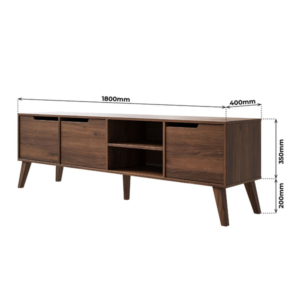 TV-Schrank mit 3 Türen 180 Nussbaum MONIS