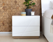 Nachttisch FABIA mit 2 Schubladen Modern Weiß