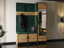 Moderne Garderoben-Set MALTI eiche craft + grün