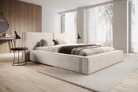 Polsterbett mit Kopfteil HEVEN 180x200 Beige
