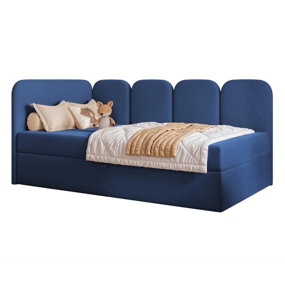 Kinderbett Velvet Blau mit Bettkasten für Jungenzimmer DREAMY