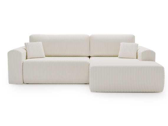 Cordstoff Ecksofa modern Creme
