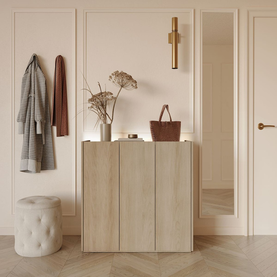Kommode für den Flur, Breite: 95 cm Scandi PARIS Eiche