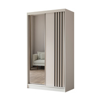 Schwebetürenschrank mit Lamelle MALTA Weiß + Schwarz