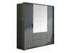 Kleiderschrank mit Spiegel und 4 Schubladen WAKS Graphit