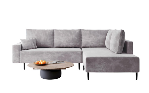 Ecksofa Komfort Grau bequem mit Bonellfederkern BLAIR