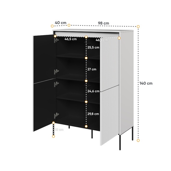 Kommode auf hohen Beinen FLORE Beige