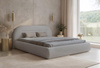 Polsterbett mit runder Form Grau 120x200 ARVEN