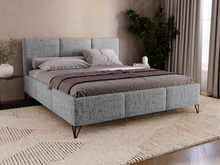 Modernes Polsterbett Retro Stil Doppelbett mit hohen Füßen 180x200 Dunkelgrau LARAS