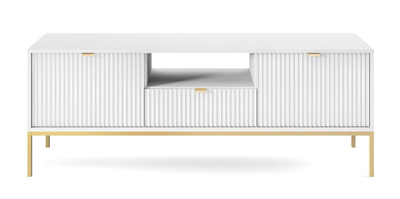 TV-Schrank mit Schublade und 2 Türen NANCY  Lowboard mit Lamellen