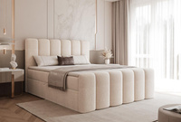 Boxspringbett BUBBLE mit Topper Komfort 180x200 Hellbeige