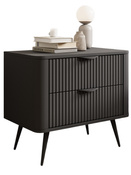 Nachttisch mit 2 Schubladen BELLO Schwarz