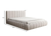 Elegant Designerbett Beige 180x200 Metallrahmen MISS