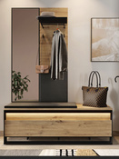 Garderoben-Set mit Spiegel und Kleiderbügeln + Schuhregal LIMA