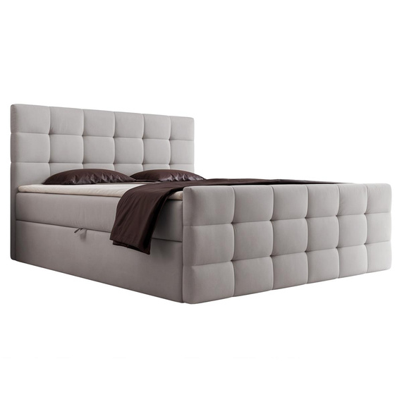 Boxspringbett Cloudy 140x200 mit topper grau PADDY