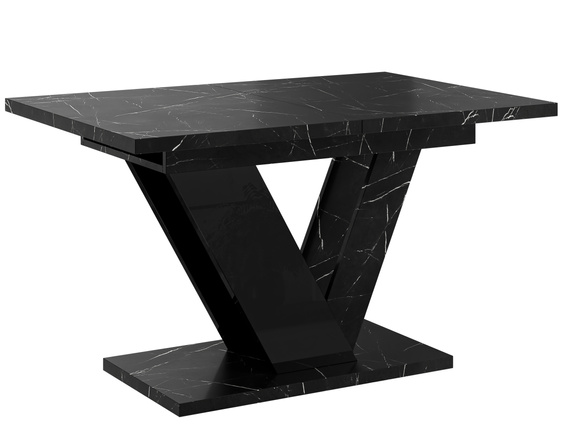  Esszimmertisch ausziehbar 120-160 cm Marmor optik BOND Schwarz