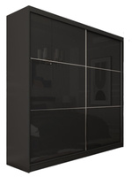 Schwebetürenschrank CINZIA mit Lacobel Glas Schwarz