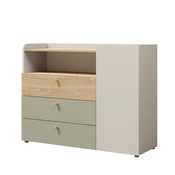 Praktische Kommode für Kinder 120cm breite Kaschmir/grün SKY