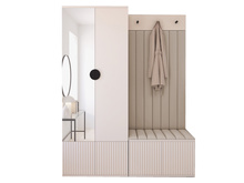 Garderoben-Set mit Sitbank  Elegant design Kaschmir NERO