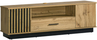 TV-Schrank mit Lamellen. Eiche wotan/schwarz PUCCI