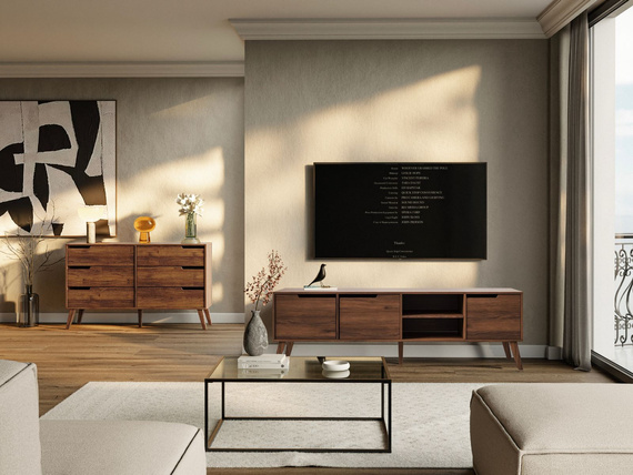 TV-Schrank mit 3 Türen 180 Nussbaum MONIS