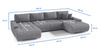 Großes Ecksofa in U-Form für Wohnzimmer MONA Beige