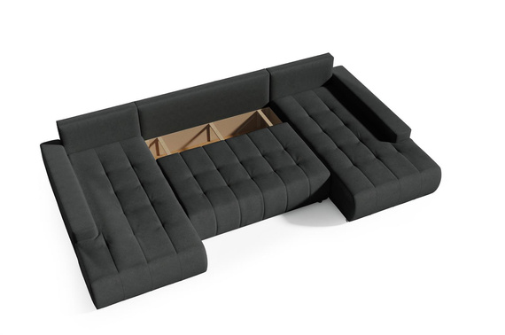 Großes Ecksofa in U-Form für Wohnzimmer MONA Beige